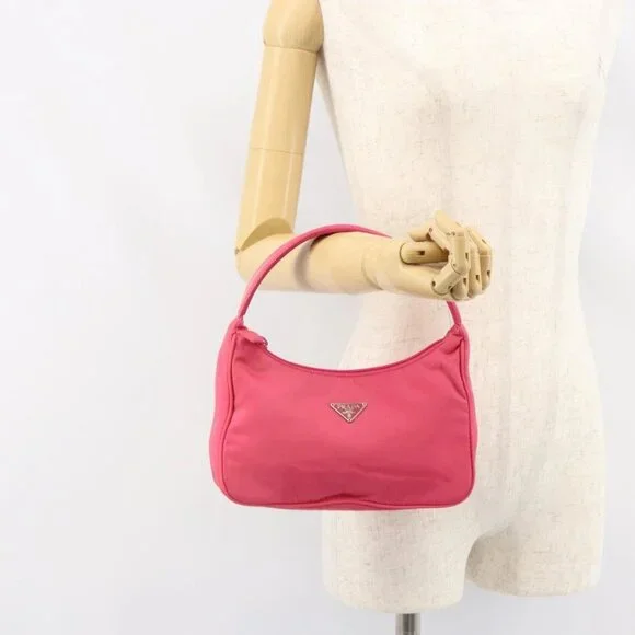 PRADA Hand Pouch Nylon Pink Auth 157315V - Picture 1 of 16